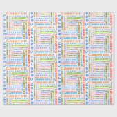 Personalisiertes Geschenkpapier mit farbigen Namen (Flach)