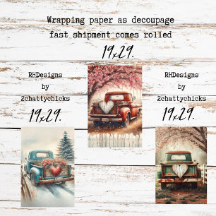 Personalisiertes GeschenkpapierLKW Valentinstag De Geschenkpapier Set
