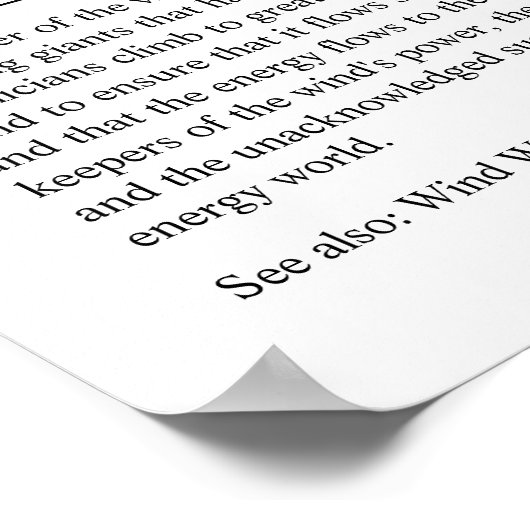 Personalisiertes Geschenkposter für Windkrafttechn Poster (Ecke)