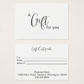 Personalisiertes Geschenkzertifikat (Vorne & Hinten)