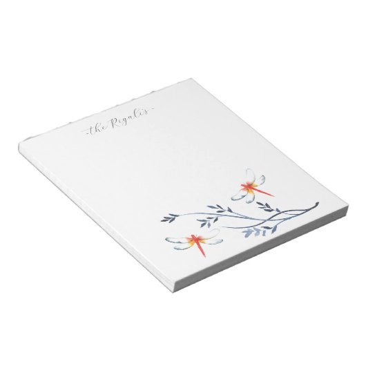 Personalisiertes Geschirr aus Aquarellrot Notizblock (angewinkelt)