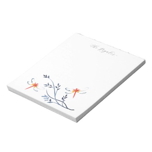 Personalisiertes Geschirr aus Aquarellrot Notizblock (Rotiert)