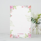 Personalisiertes Geschirr aus Pink Cherry Blossom Briefpapier (Stehend Vorderseite)