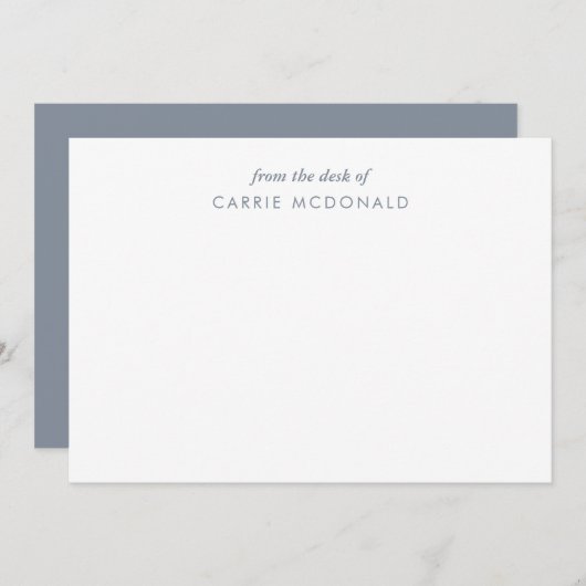 Personalisiertes Geschirr in Blau und Weiß Mitteilungskarte (Vorne/Hinten)