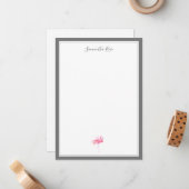 Personalisiertes Geschirr von Watercolor Flamingo Mitteilungskarte (Vorderseite/Rückseite Beispiel)