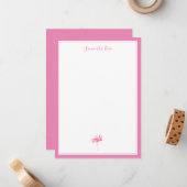 Personalisiertes Geschirr von Watercolor Flamingo Mitteilungskarte (Vorderseite/Rückseite Beispiel)