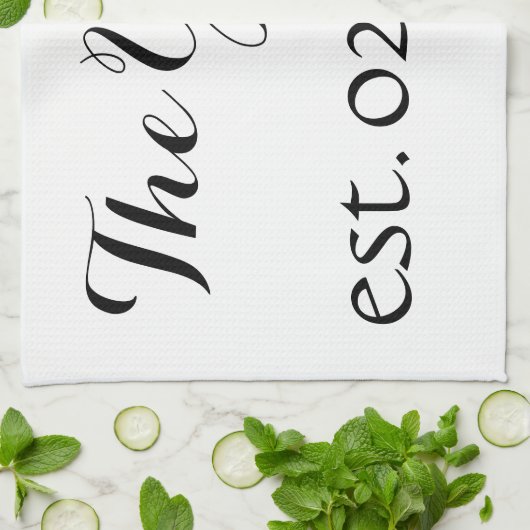 Personalisiertes Geschirrtuch - Name und Est. (Gefaltet)
