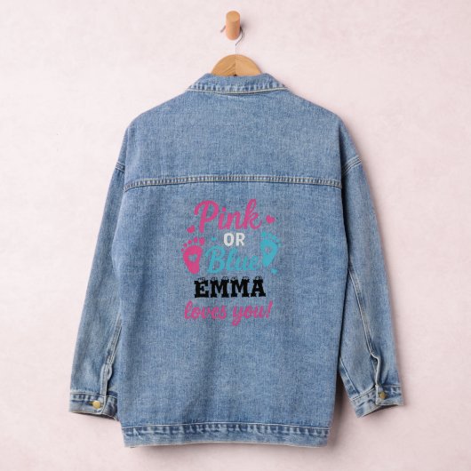 Personalisiertes Geschlecht zeigt rosa oder blaues Jeansjacke (Hangar)