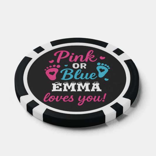 Personalisiertes Geschlecht zeigt rosa oder blaues Pokerchips (Einzeln)