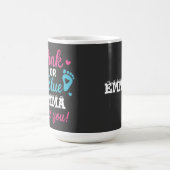 Personalisiertes Geschlecht zeigt rosa oder blaues Verwandlungstasse (Zentrum)