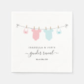 Personalisiertes Geschlecht zeigt Rosa und Blau Serviette (Vorderseite)