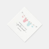 Personalisiertes Geschlecht zeigt Rosa und Blau Serviette (Ecke)