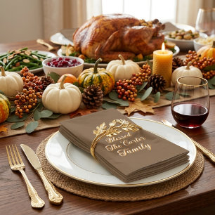 Personalisiertes Gesegnetes Familien Thanksgiving Serviette