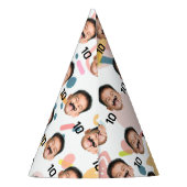 Personalisiertes Gesicht 10. 20. 30. 40. Geburtsta Partyhütchen (Rückseite)