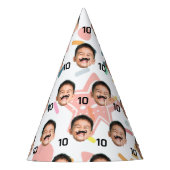 Personalisiertes Gesicht 10. 20. 30. 40. Geburtsta Partyhütchen (Vorderseite)