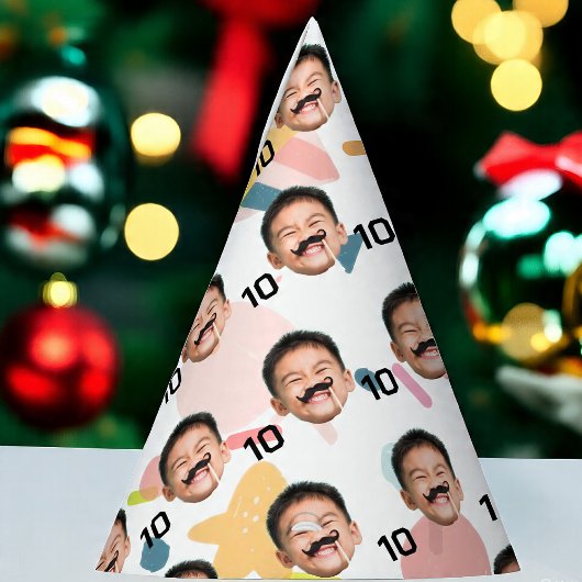 Personalisiertes Gesicht 10. 20. 30. 40. Geburtsta Partyhütchen