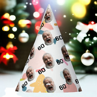 Personalisiertes Gesicht 30. 40. 50. 60. Geburtsta Partyhütchen