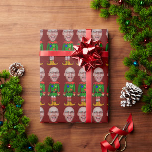 Personalisiertes Gesicht Foto Elf Custom Face Weih Geschenkpapier