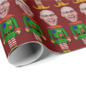 Personalisiertes Gesicht Foto Elf Custom Face Weih Geschenkpapier (Rolleneckpunkt)
