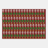 Personalisiertes Gesicht Foto Elf Custom Face Weih Geschenkpapier Set (Vorderseite)