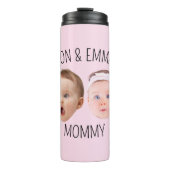 Personalisiertes Gesicht Foto Kinder, Muttertagsge Thermosbecher (Vorderseite)
