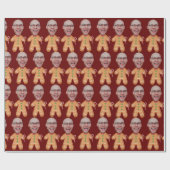 Personalisiertes Gesicht Foto Lebkuchen Weihnachte Geschenkpapier (Flach)