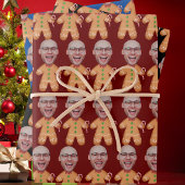 Personalisiertes Gesicht Foto Lebkuchen Weihnachte Geschenkpapier Set