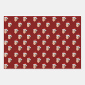 Personalisiertes Gesicht Foto Weihnachtsmannmütze Geschenkpapier Set (Vorderseite 2)