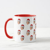 Personalisiertes Gesicht Foto Weihnachtsmannmütze Tasse (Links)