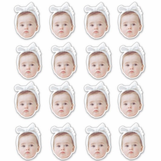 personalisiertes Gesicht Konfetti Foto Konfetti Ge Aufkleber (Vorderseite)