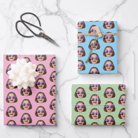 Personalisiertes Gesicht-Wrap-Papier | Personalisi Geschenkpapier Set (Vorderseite)