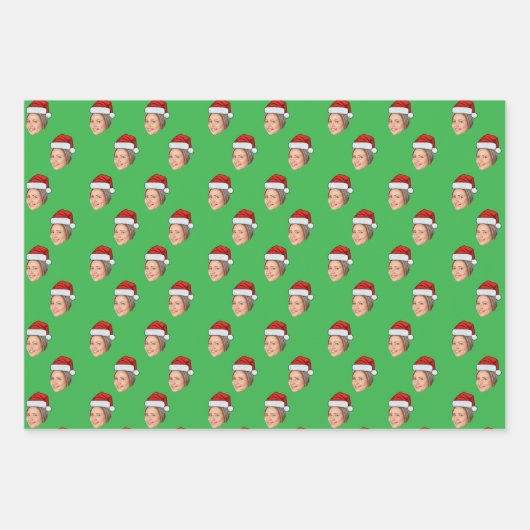 Personalisiertes Gesichtsgeschenk Wrap, Weihnachts Geschenkpapier Set (Vorderseite 2)