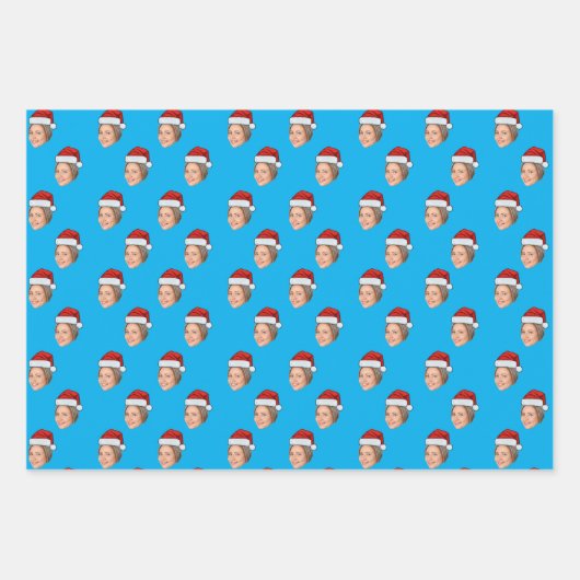 Personalisiertes Gesichtsgeschenk Wrap, Weihnachts Geschenkpapier Set (Vorderseite)