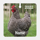 Personalisiertes Gesteinshühnchen Ornament Aus Metall (Rückseite)