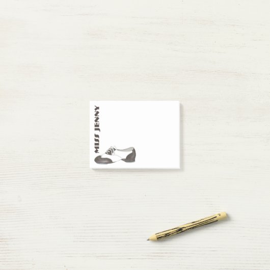 Personalisiertes Gestochen Shoe Dance Studio Teach Post-it Klebezettel (Auf Schreibtisch)