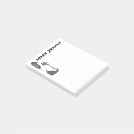 Personalisiertes Gestochen Shoe Dance Studio Teach Post-it Klebezettel (angewinkelt)