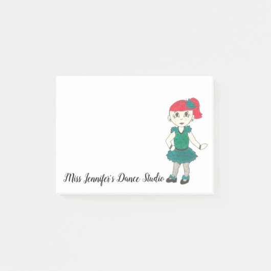 Personalisiertes Gestochen Tanzlehrerschulgeschenk Post-it Klebezettel (Vorderseite)