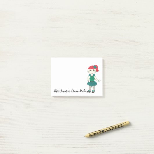 Personalisiertes Gestochen Tanzlehrerschulgeschenk Post-it Klebezettel (Auf Schreibtisch)