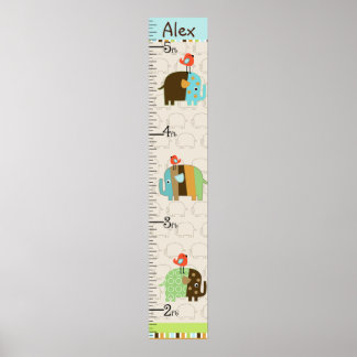 Personalisiertes gestreiftes afrikanisches Elefant Poster