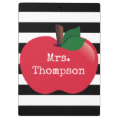 Personalisiertes gestreiftes Apple-Klemmbrett Klemmbrett (Rückseite)