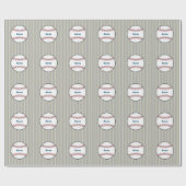 Personalisiertes gestreiftes Baseball-Geschenkpapi Geschenkpapier (Flach)
