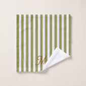 Personalisiertes gestreiftes benutzerdefiniertes N Badhandtuch Set (Waschlappen)