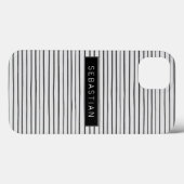 Personalisiertes gestreiftes grauweißes Muster Case-Mate iPhone Hülle (Rückseite (Horizontal))