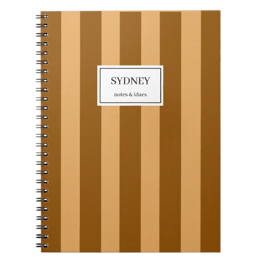 Personalisiertes gestreiftes Notizbuch Journal Notizblock (Vorderseite)