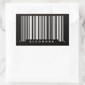 personalisiertes gestreiftes Strichcodedesign Rechteckiger Aufkleber (Tasche)