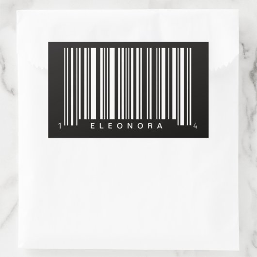 personalisiertes gestreiftes Strichcodedesign Rechteckiger Aufkleber (Tasche)