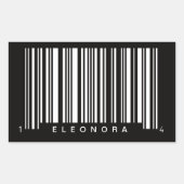 personalisiertes gestreiftes Strichcodedesign Rechteckiger Aufkleber (Vorderseite)