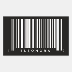 personalisiertes gestreiftes Strichcodedesign Rechteckiger Aufkleber