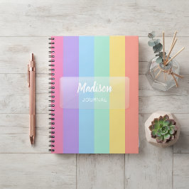Personalisiertes gestreiftes Tagebuch, individuell Notizblock