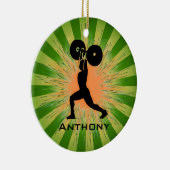 Personalisiertes GewichtLifter/BodyBuilder-Ornamen Keramikornament (Rechts)